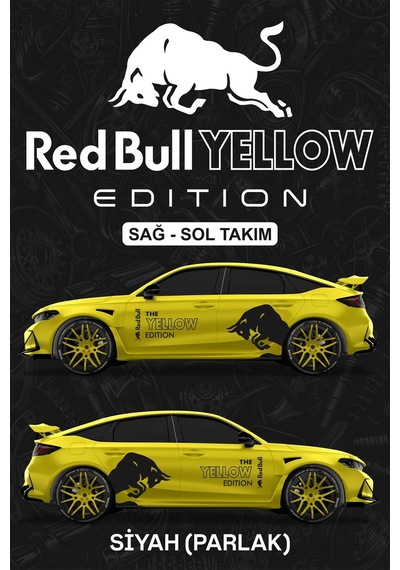 Red Bull Yellow Edıtıon Sticker - Yan Gövde Kaplama Seti Siyah Parlak - 864812519