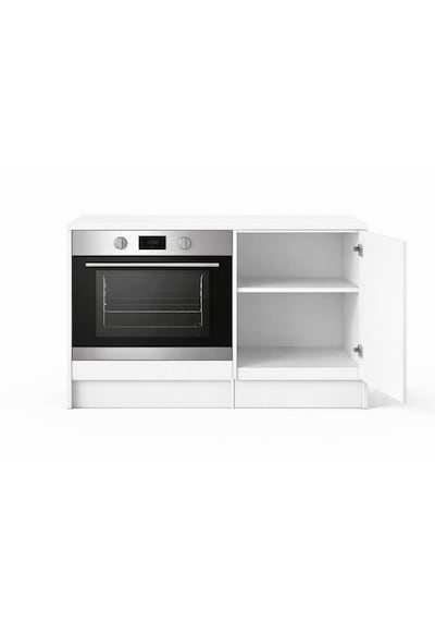 Mia Ankastre Fırın Modülü-çok Amaçlı Dolap -110 Cm -1 Kapaklı-laminat Beyaz Tezgah Dahil
