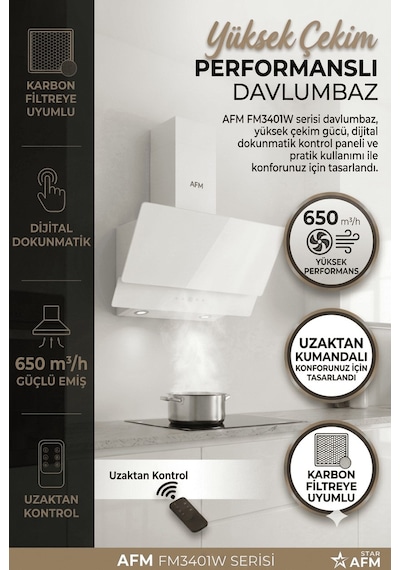Alveus Afm Serisi FM7701 + FM2201 + FM3401W Stella Turbolu Cam Dijital Beyaz 3'lü Ankastre Set