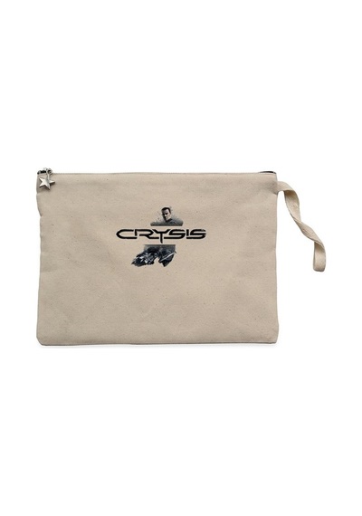 Crysis Stain Warrior Krem Clutch Astarlı Cüzdan / El Çantası Krem
