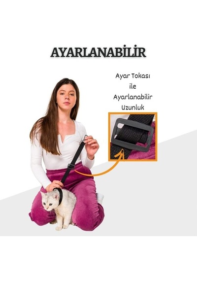 Evcil Hayvanlar İçin Güvenli Ve Rahat Araç Emniyet Kemeri Tasması Koltuk Kemeri Aksesuarlar Si̇yah