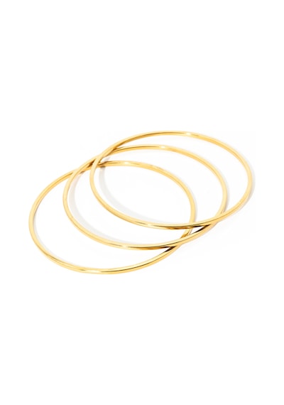 Biem Düz Ajda Çelik Bilezik Gold/gümüş