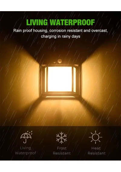 Tedar Fithome Or-228 Hareket Sensörlü Su Geçirmez Solar Bahçe Aydınlatma Duvar Lambası Najmaddin Standart