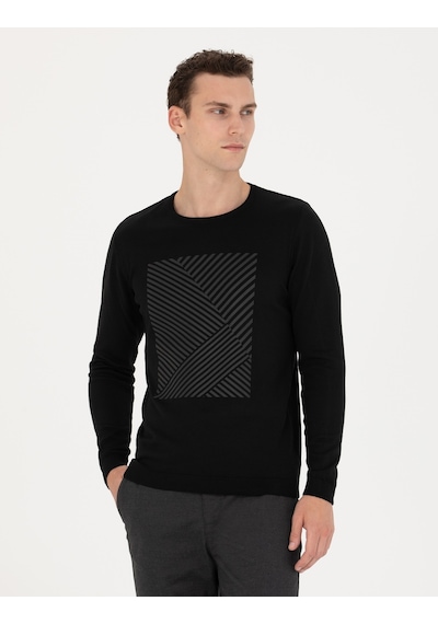 Pierre Cardin Erkek Siyah Triko Kazak 50278080-vr046 Siyah
