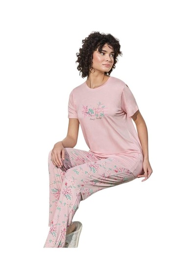 Aydoğan Kadın Pudra Viskon Kısa Kollu Pijama Takımı 240949 Pudra