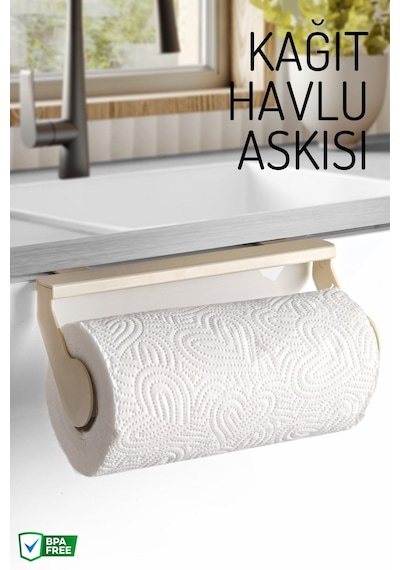 Pratik Kağıt Havlu Askısı Portatif Ve Kullanışlı Tasarım Bej