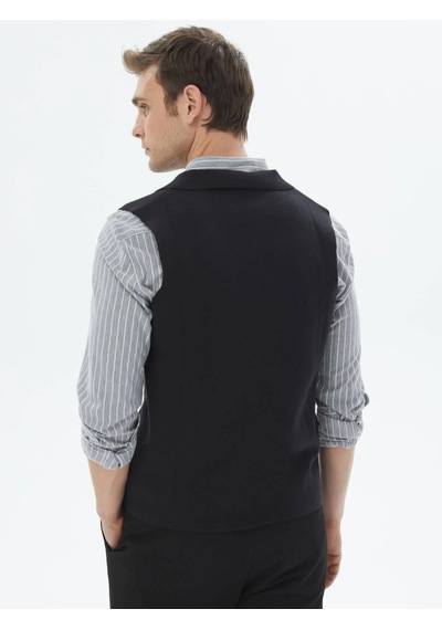 Kip Siyah Regular Fit Casual Örme Triko Yelek Siyah