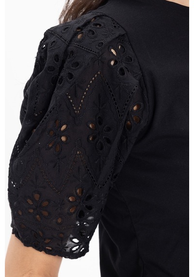 Tudors Kadın Slim Fit Dar Kesim Pamuk Kısa Kollu Bisiklet Yaka Siyah Tişört-50315 Beyaz L