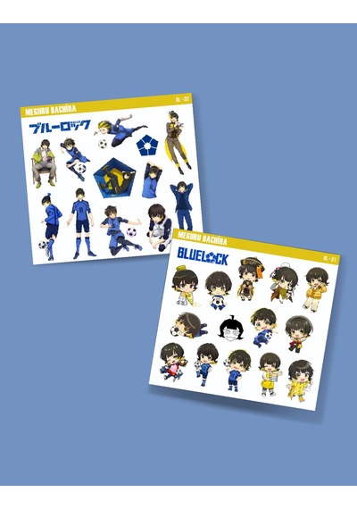 Bluelock-meguru Bachira-parlak Kağıt -2li Sticker Set-telefon Süsleme Blue Lock Beyaz