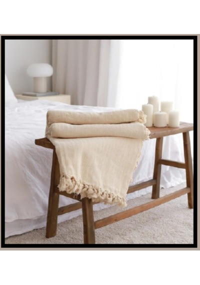 Lexroo %100 Pamuklu Çift Kişilik Pike, Koltuk Örtüsü, Çok Amaçlı Örtü 200x240 Natural Çok Renkli