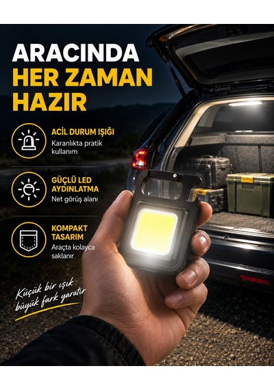 Süper Parlak 800 Lümen Led Fener Usb Şarjlı, 3 Işık Modlu, Mini Taşınabilir Ve Anahtarlık Tipi Yeni Nesil - Lisinya Diğer