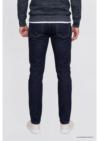 AC&Co / Altınyıldız Classics Ekstra Slim Fit Dar Kesim Pamuklu Riss Erkek Jean Kot Pantolon Koyu Lacivert