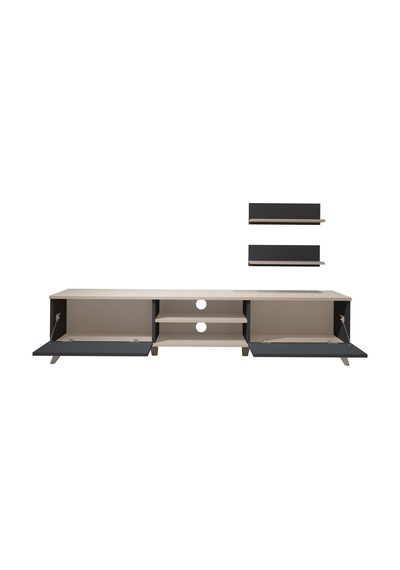 Decoraktiv Eko 4 Mdf Dvd Retro Tv Ünitesi Tv Sehpası Beyaz - Antrasit