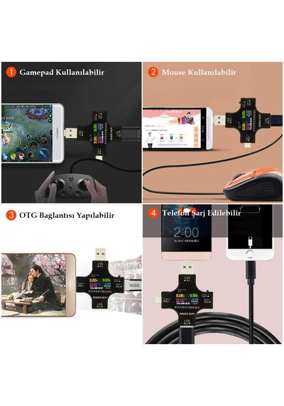 Powermaster Usb / Type-c Dijital Tester Voltmetre Ampermetre Multimetre Ve Otg Test Cihazı