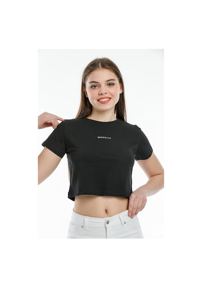 Kadın Bisiklet Yaka Regular Fit Brookyn Baskılı Tişort Spr21y14 001