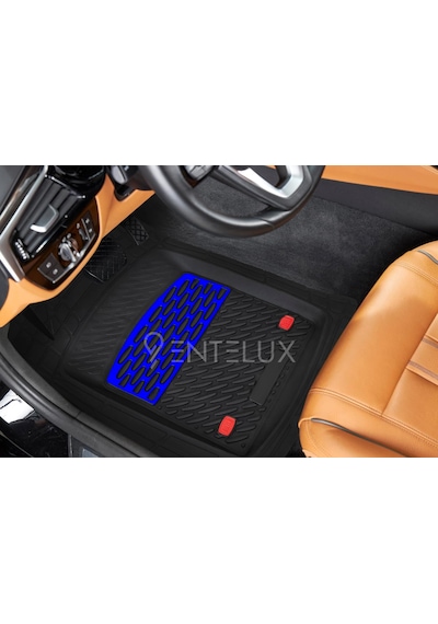 Ford Ranger 2008-2009 Model İle Uyumlu 3d Havuzlu Mavi-siyah Paspas Standart