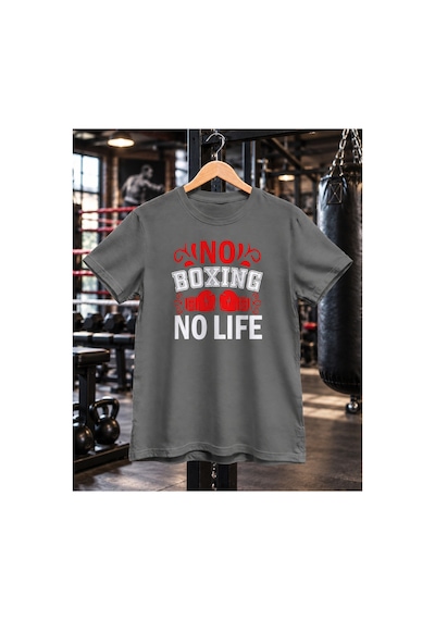 Segungear Noboxing Erkek Regular Fit Baskılı Spor Tişört Gri - 933501233 Gri