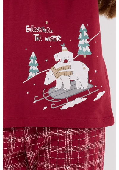 Arnetta Kız Çocuk Bordo Pijama Takımı Ar3445-c-v1 Bordo