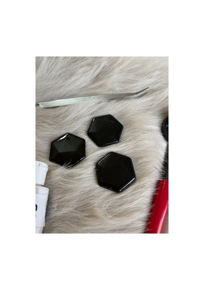 Siyah Altıgen Sanatsal Mozaik 48x48mm 100gr