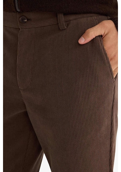 Defacto Tailored Regular Fit Düz Paça Fitilli Kadife Pantolon F0462ax25wnbn595 Kahve-bn595