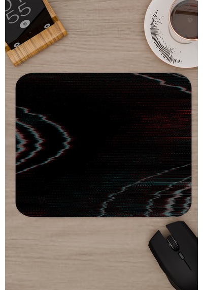 Glitch Kaymaz Dikişli Kauçuk Oyuncu Mousepad V3 - 22x18 Gaming Mouse Pad Fare Altlığı