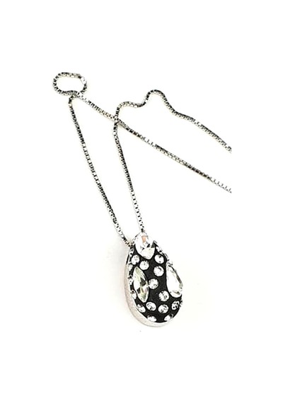 Swarovski Taşlı 925 Ayar Gümüş Damla Kolye