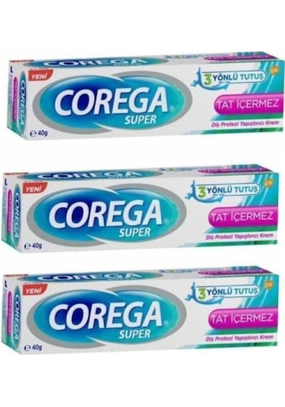 Super Diş Protezi Yapıştırıcı Krem Tatsız 40gr 3 Adet