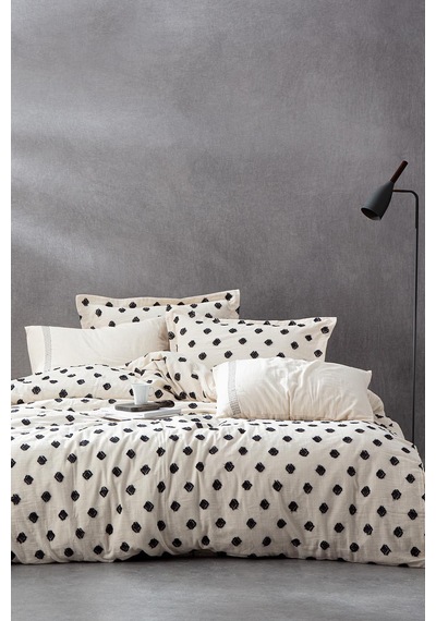 Ecocotton İmre Siyah Çift Kişilik %100 Organik Pamuk Müslin Nevresim Takımı