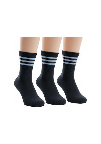 Plus Scorpion Unisex Tenis Çorabı 3 Lü Set Pamuklu, Nefes Alabilir, Günlük & Spor Kullanımına Uygun Siyah Çorap Siyah