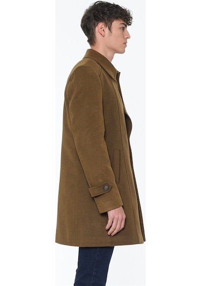 Plt7226 Dewberry Battal Palto-camel Camel