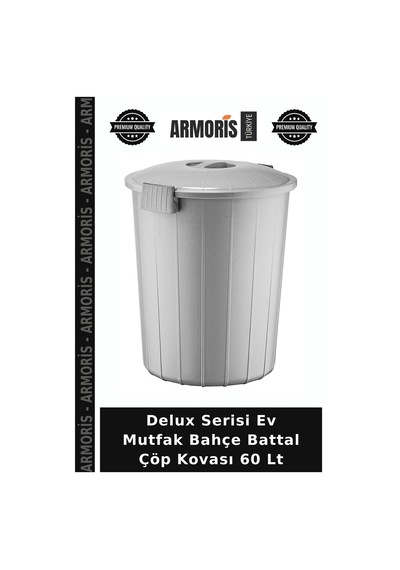 Delux Serisi Ev Mutfak Bahçe Battal Çöp Kovası 60 Lt Çok Renkli