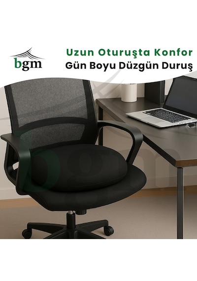 Ortopedik Oturma Simidi Sert Sünger Destekli Yıkanabilir Kılıf, Sert Yapı Ortopedik Yastık Siyah