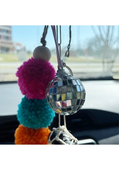 Disko Ball Dikiz Ayna Askı Çok Hafifli String Bling Kolye Araba Partisi Veya Dj Aydınlatma Efektleri