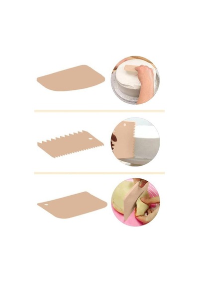 Züka Pratik Hamur Kesici / Kazıyıcı / Dekoratör 3 Lü Set Pratik