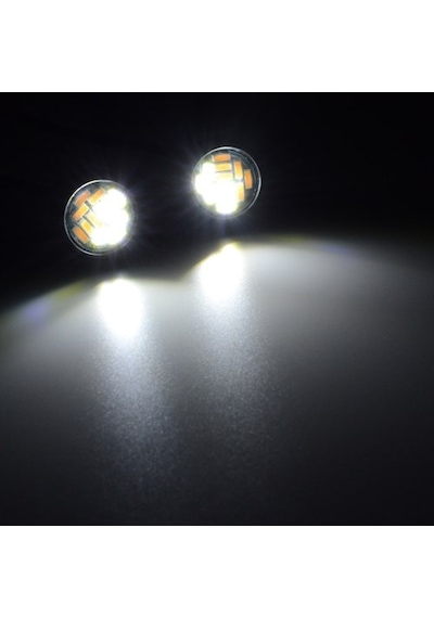 Çift Renk Ayna Altı Led Kartal Göz Led Gündüz Ledi Turuncu Beyaz