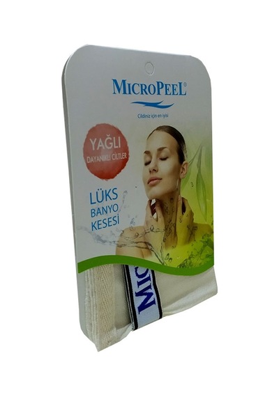 Micro Peel İpek Yağlı Cilt İçin Banyo Kesesi Beyaz 16x24