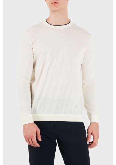 Emporio Armani % 100 Yün Regular Fit Bisiklet Yaka Kazak Erkek Kazak Em006225 Af27805 U0003 Beyaz Emporio Armani % 100 Yün Regular Fit Bisiklet Yaka Kazak Erkek Kazak Em006225 Af27805 U0003 Beyaz