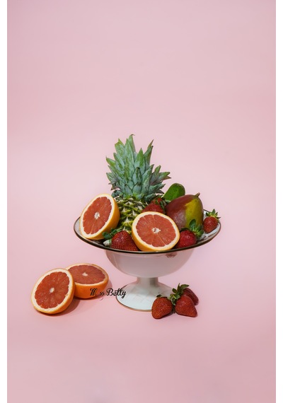 Rosadora Emaye Ayaklı Meyvelik Dekoratif Vintage Sunumluk
