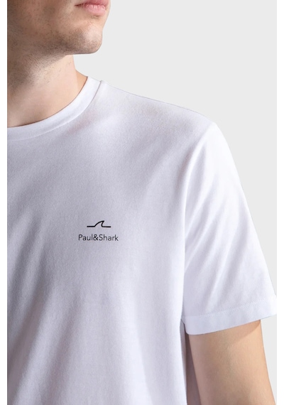 Paul & Shark Erkek T Shirt 24411087 010 Beyaz Beyaz
