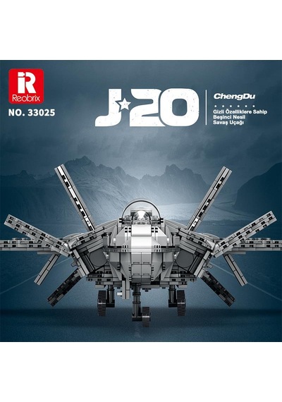 Reobrix 33025 Chengdu J-20 Jet Uçak Yaratıcı Yapı Blok Seti Building Blocks - 1911 Parça