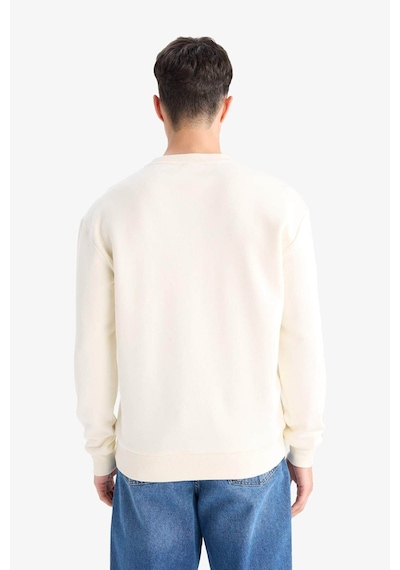 Defacto Regular Fit Bisiklet Yaka Basic Düz Kalın Sweatshirt T3777az25auer140 Ekru