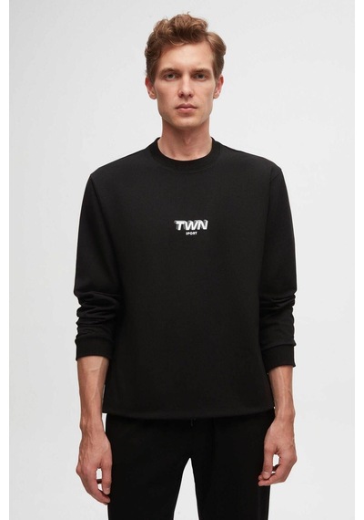 Twn Relaxed Fit Baskılı Erkek Sweatshirt 2ECE25ORT2791 - Siyah