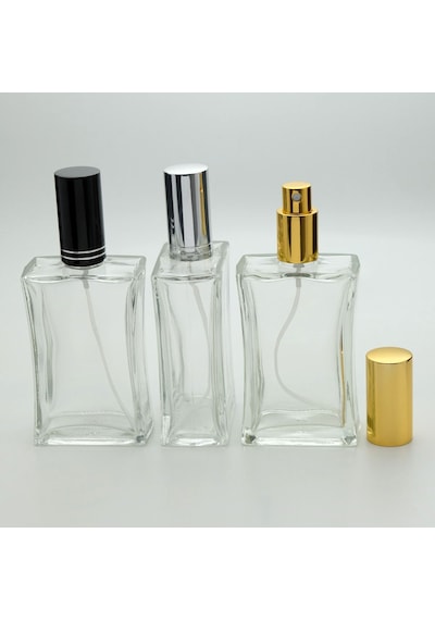 Boş Parfüm Şişesi 100 Ml 2 Adet Içbükey Tekrar Doldurulabilir Metal Valf Ve Kapak Içbükey Boş Şişe