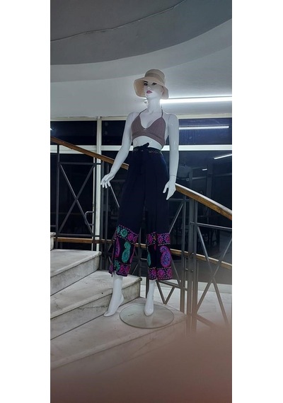 Eren Style Otantik Batik Desenli Harem Bulmaca Şalvar Pantolon 104 Cm Lacivert