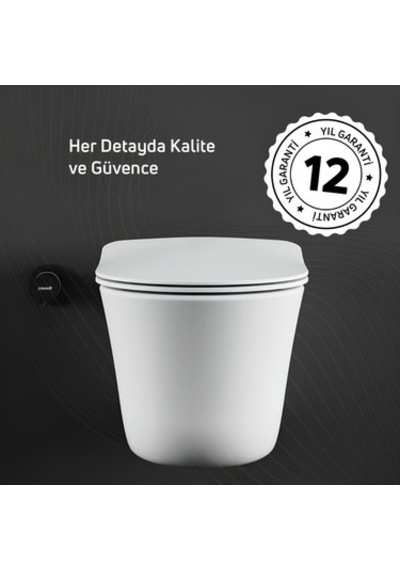 Creavit Nora Vortex Beyaz Asma Klozet No323, Creavit Nora Duck Duroplast Yavaş Açık Bej