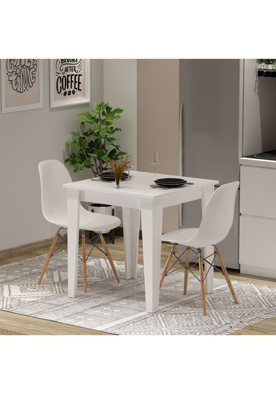 Loren 72 X 72 Yemek - Mutfak Masası Beyaz