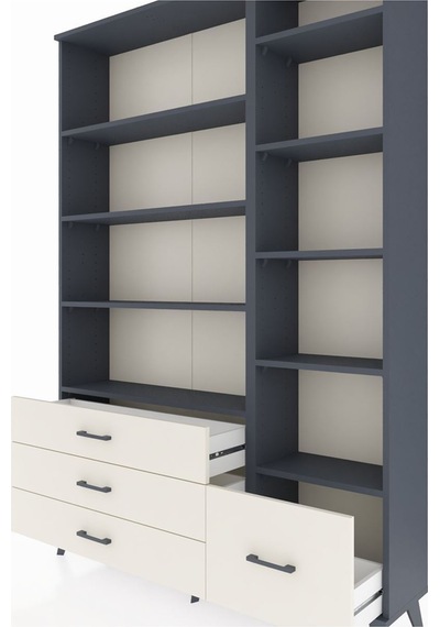 Arges Dolap 9 Raflı 4 Çekmeceli 132x30x195 Antrasit-antrasit/aytaşı Antrasıt/aytası Arges Dolap 9 Raflı 4 Çekmeceli 132x30x195 Antrasit-antrasit/aytaşı Antrasıt/aytası