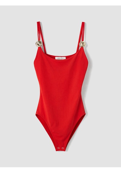 Lcw Vision Kırmızı U Yaka Kadın Bodysuit