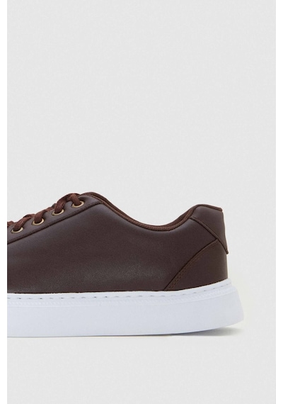 D's Damat Kahverengi Kalın Beyaz Tabanlı Bağcıklı Sneaker Ayakkabi 0EC09ORT0378 Kahverengi