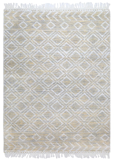 My Home Halı Oslo Iskandinav Şahane El Dokuma %100 Doğal Pamuk Yumuşak Sari Yıkanabilir Kilim Halı K2 Sarı